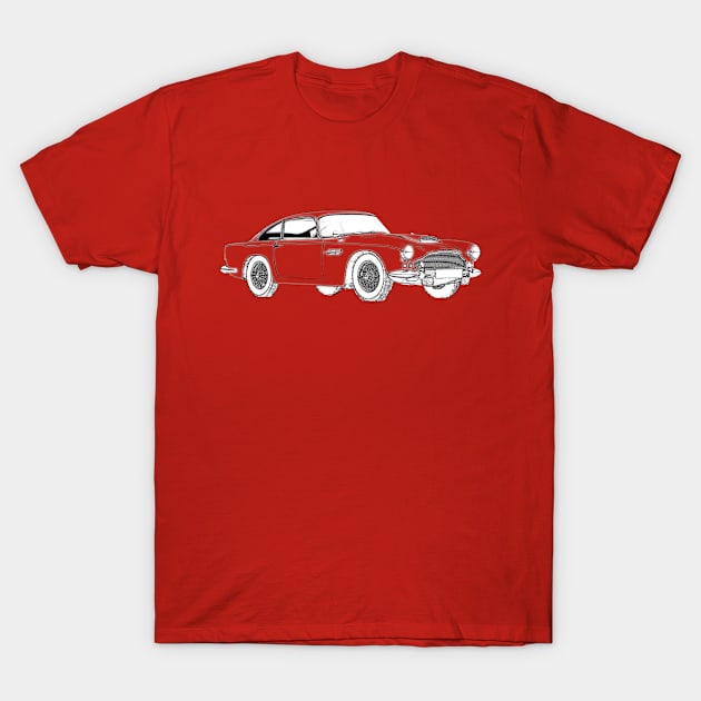 1961 Aston Martin DB4 transparent T-Shirt by Dragon Sales Designs 